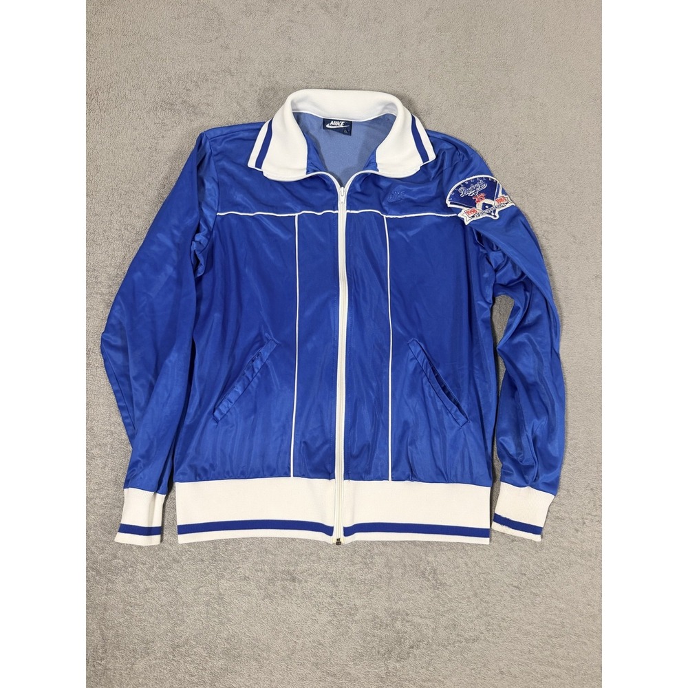Vintage Los Angeles Dodgers Jacket Mens XL Blue MLB Baseball Nike 25th Anniv